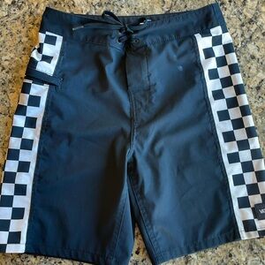 Vans classic checker board shorts boys size 26/12